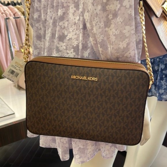 Michael Kors large Jet Set Item EW Crossbody Brown - Picture 1 of 16
